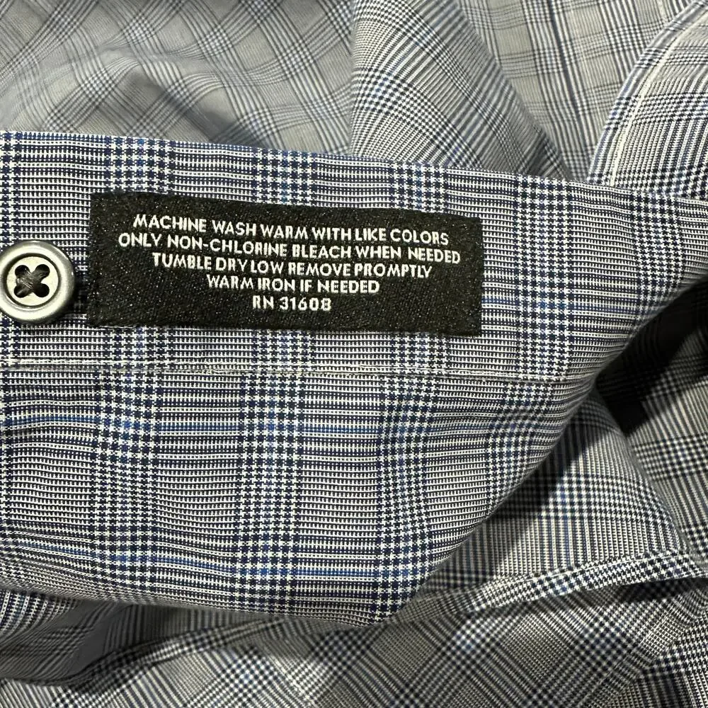 JOS A. BANK Navy Blue Striped Men's 100% Cotton Button Down Long Sleeve, Size XL - Picture 4 of 6